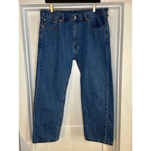 Levis 505 Mens Regular Fit Straight Leg Jeans Blue Denim‎ 40x30 Medium Wash Work